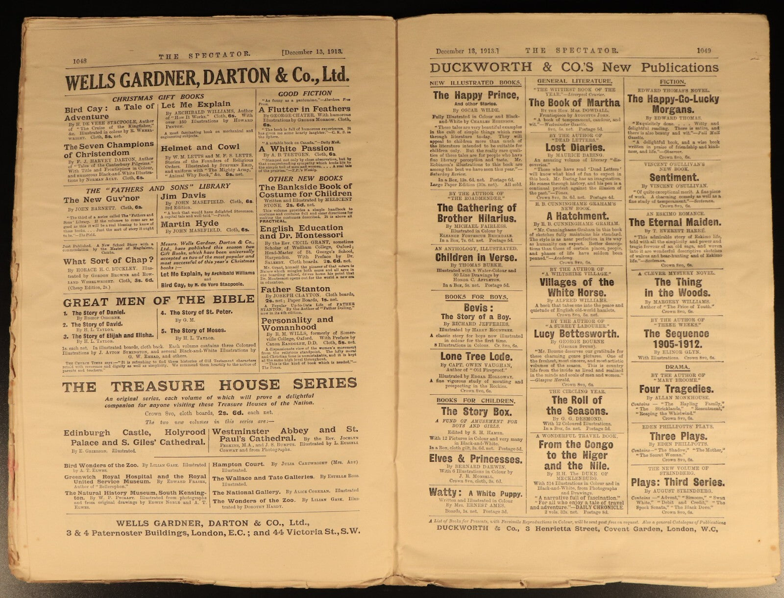 1913 The Spectator Magazine December 13, 1913 Antique British Newspaper Magazine