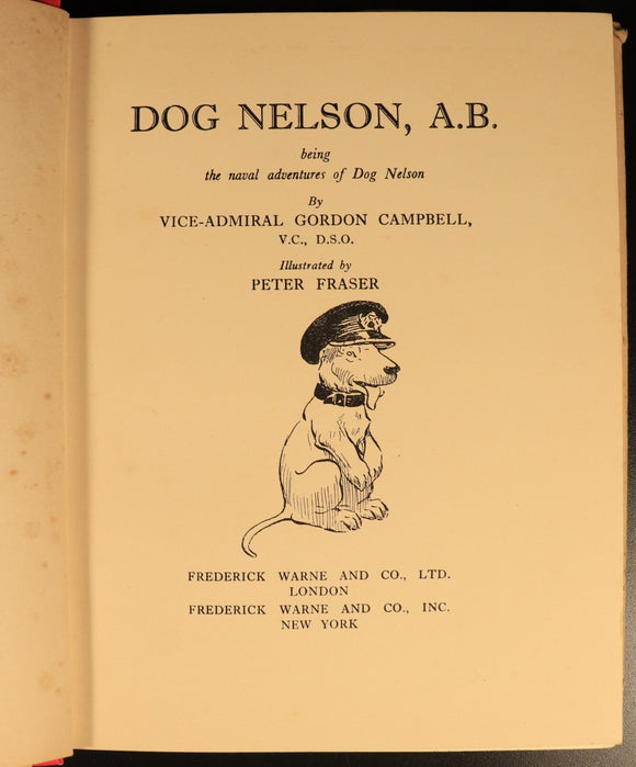 Dog Nelson A.B. by G. Campbell 1938 Antique Maritime Theme Children's Book 1st