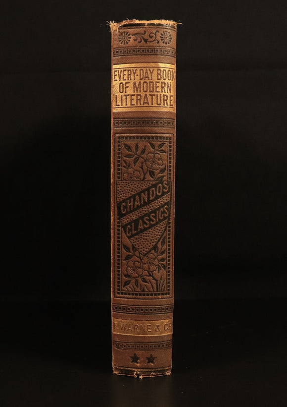 Everyday Book Of Modern Literature by GH Townsend c1870 Antique Book Chandos