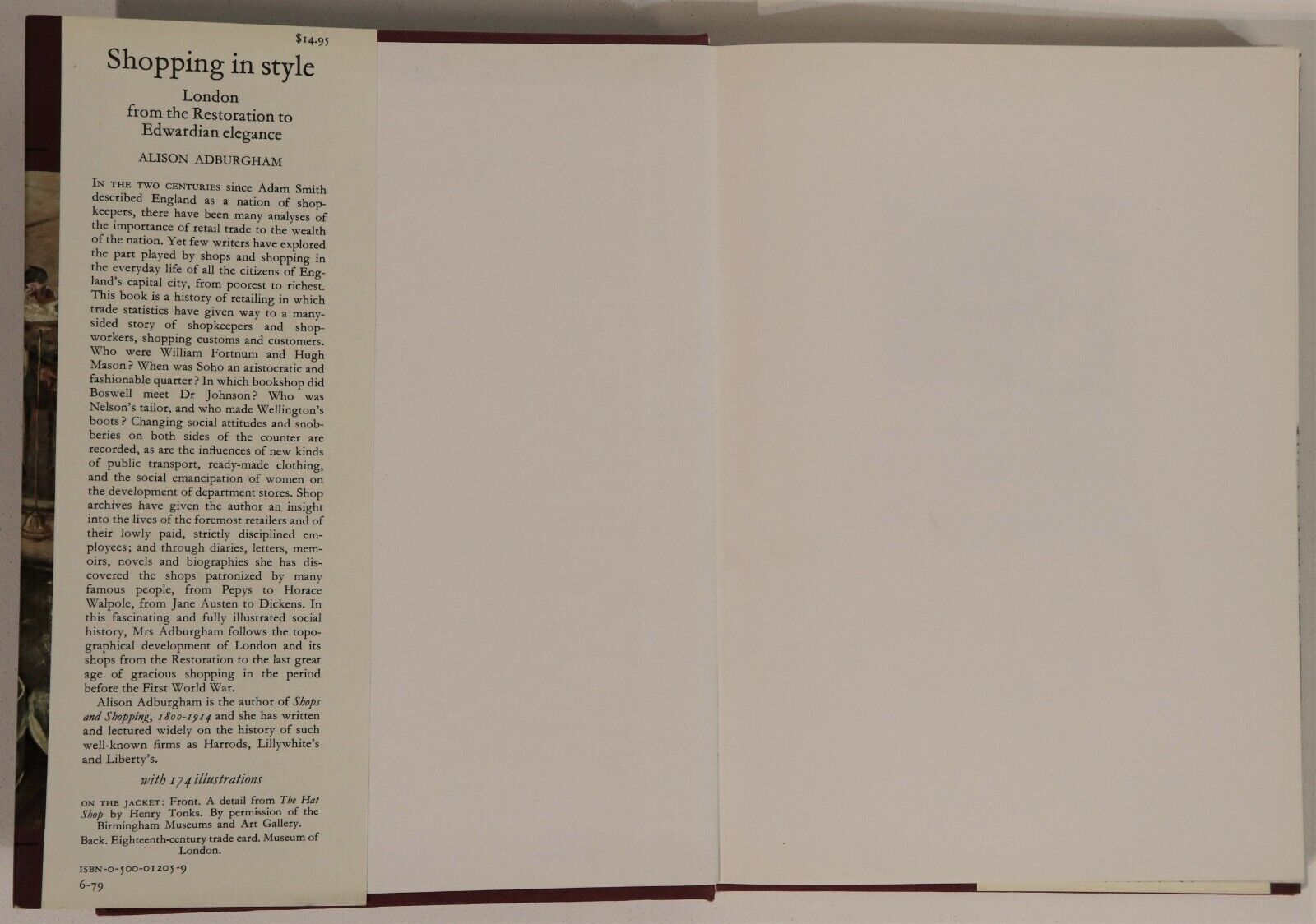 1979 Shopping In Style by Alison Adburgham Vintage British Retail History Book