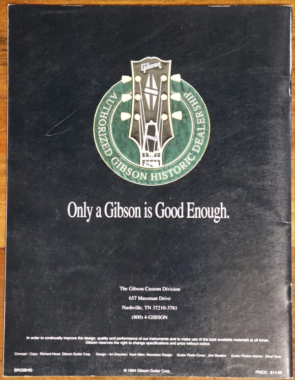 1994 The Historic Collection Gibson Guitars Les Paul American Guitar Brochure