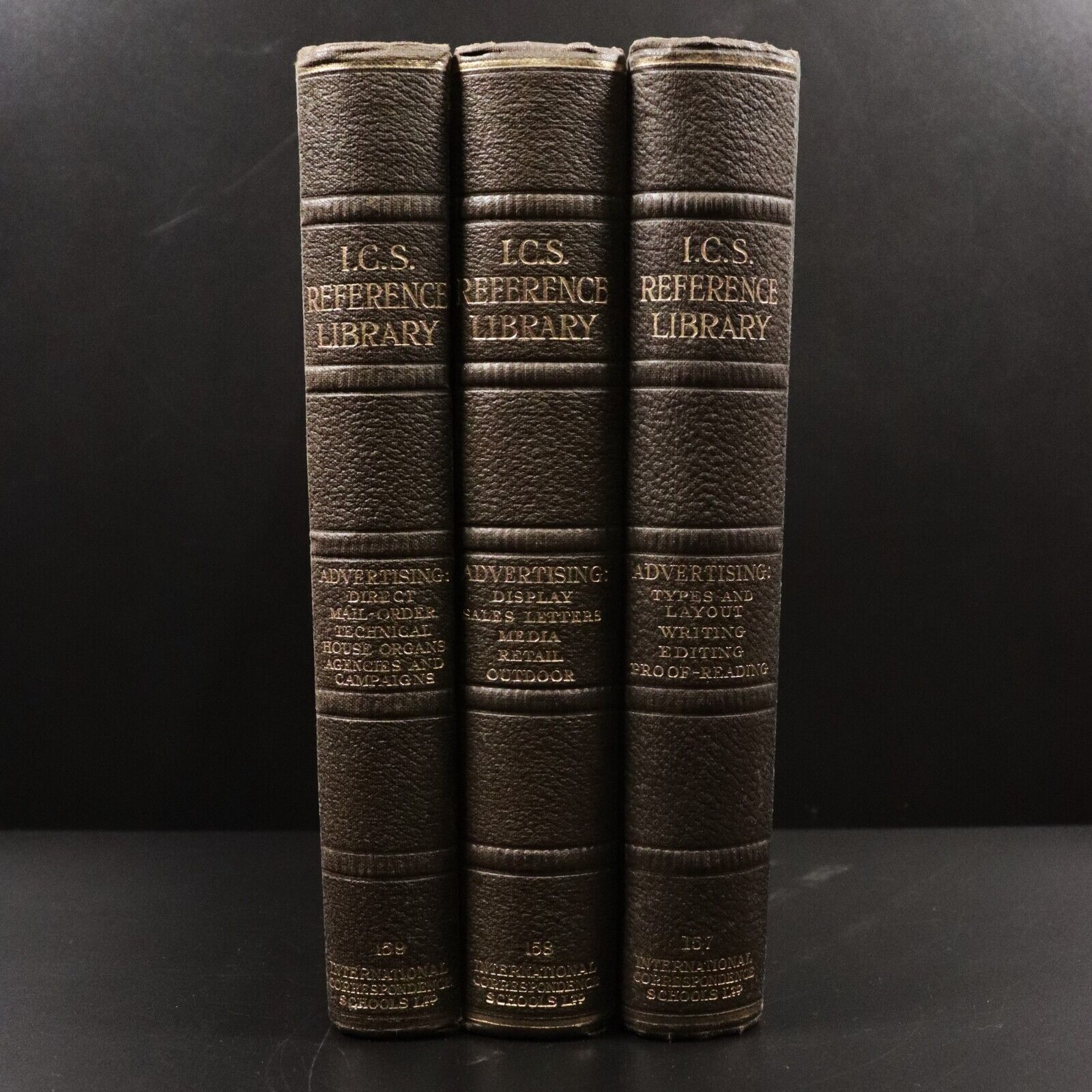 c1930 3vol I.C.S. Reference Library: Advertising - Antique Marketing Book Set