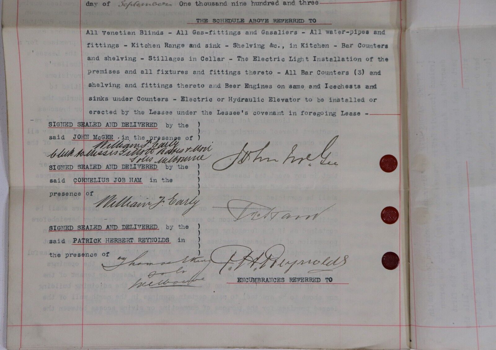 1903 Lease Agreement For Cathedral Hotel Melbourne CBD Australian Manuscript