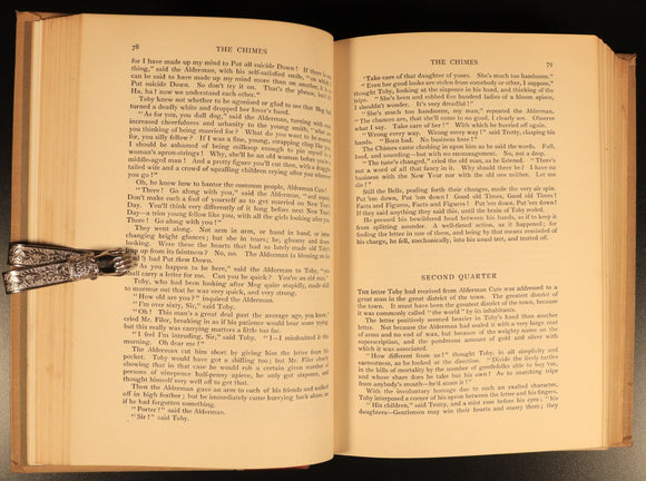 1912 Christmas Books by Charles Dickens Antique Fiction Book Gresham V10