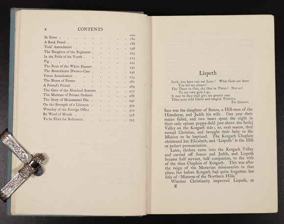 1913 Plain Tales From The Hills by Rudyard Kipling Antique Fiction Book