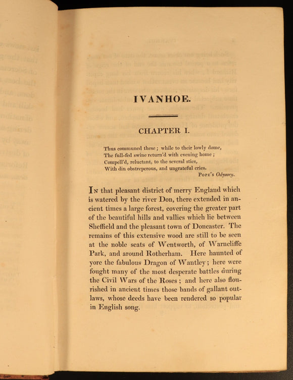 1822 Historical Romances Ivanhoe by Walter Scott Antiquarian Fiction Book 2vol