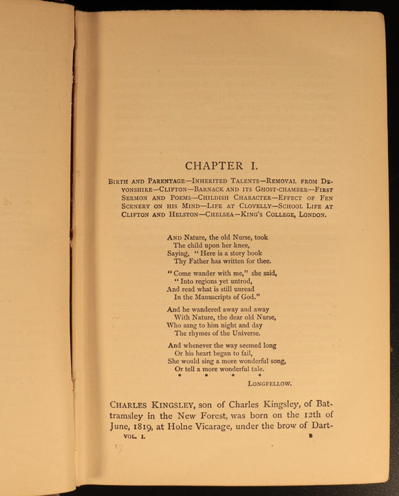 1891 Charles Kingsley Letters & Life British Religious History & Biography Books