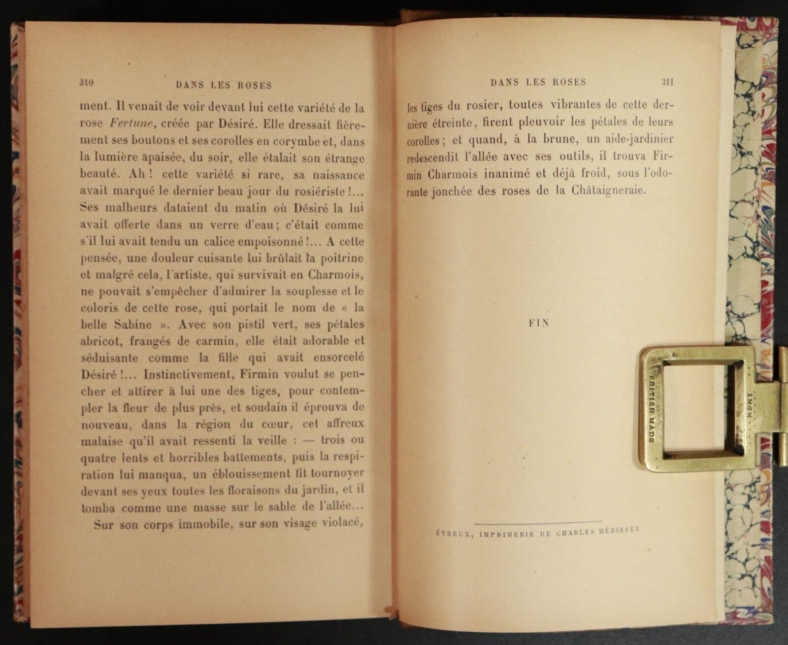 1899 Dans Les Roses nu Andre Theuriet Antiquarian French Fiction Book