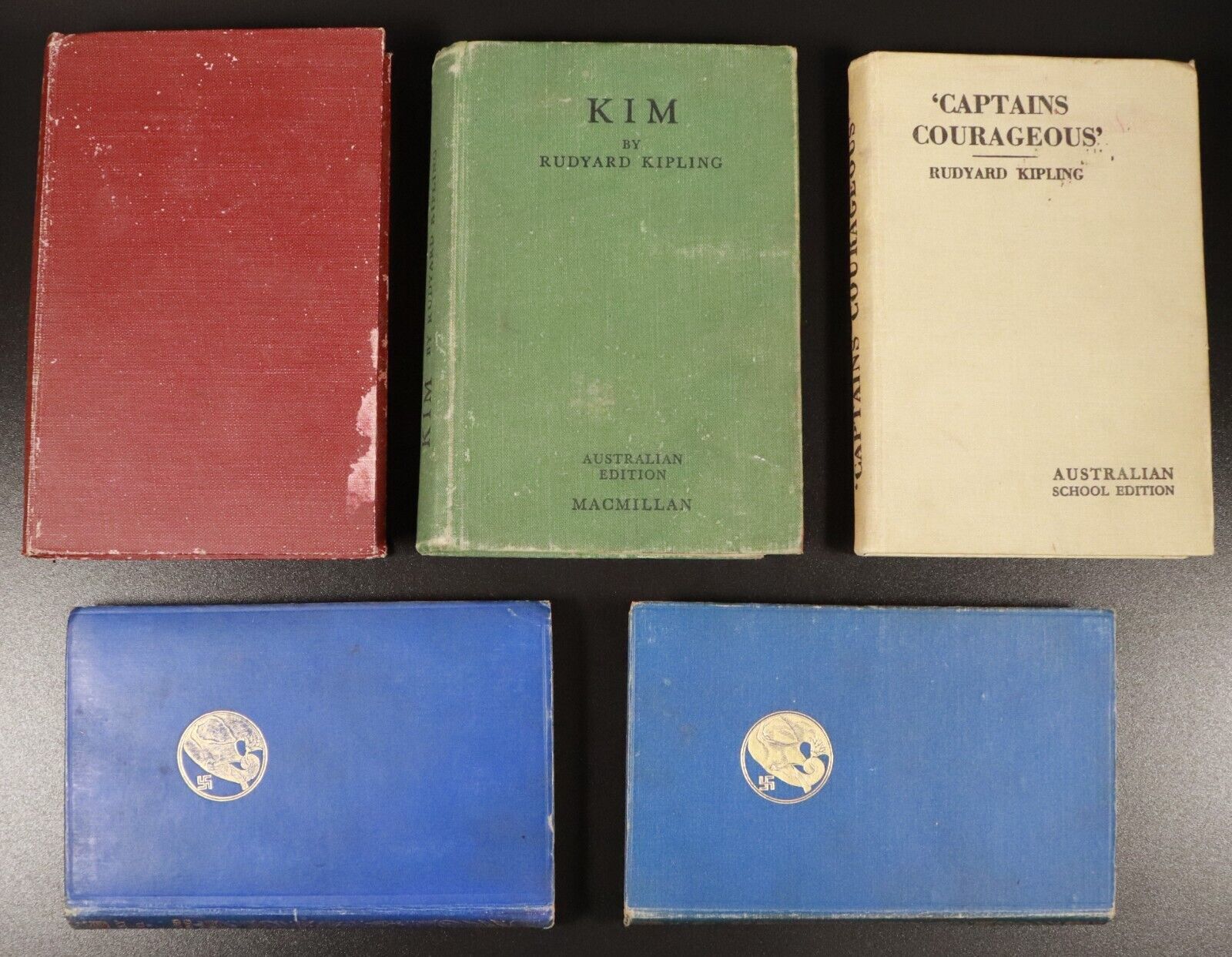 c1893 12vol Rudyard Kipling Library Antique Fiction Book Collection Bulk Lot