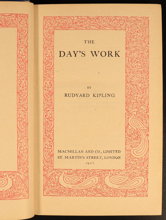 c1909 8vol Rudyard Kipling Library Antique Fiction Book Collection Bulk Lot
