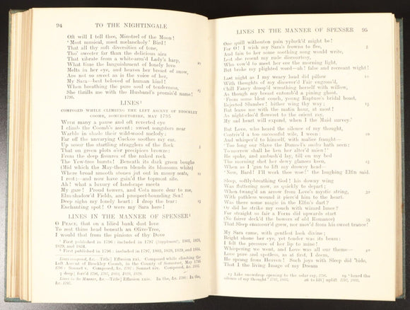 1921 The Poems Of Samuel Taylor Coleridge Antique Poetry Book Oxford Edition