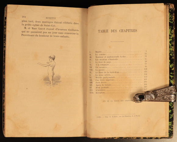 1886 Minette by Julie Gouraud Antiquarian Illustrated French Fiction Book
