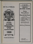1926 Presto Buyers Guide - Reproducing Piano Antique Music Reference Book-2