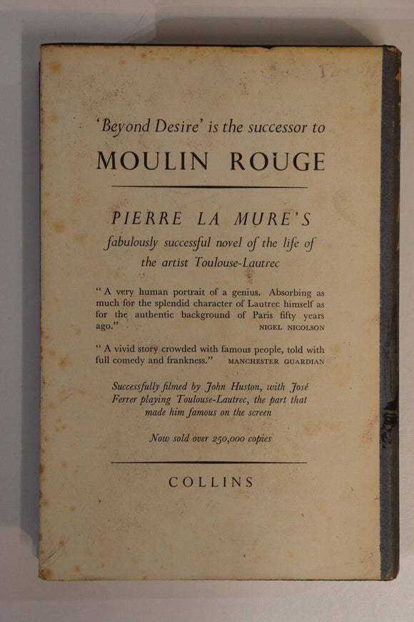 1956 Beyond Desire by Pierre La Mure 1st Edition Vintage Romance Fiction Book