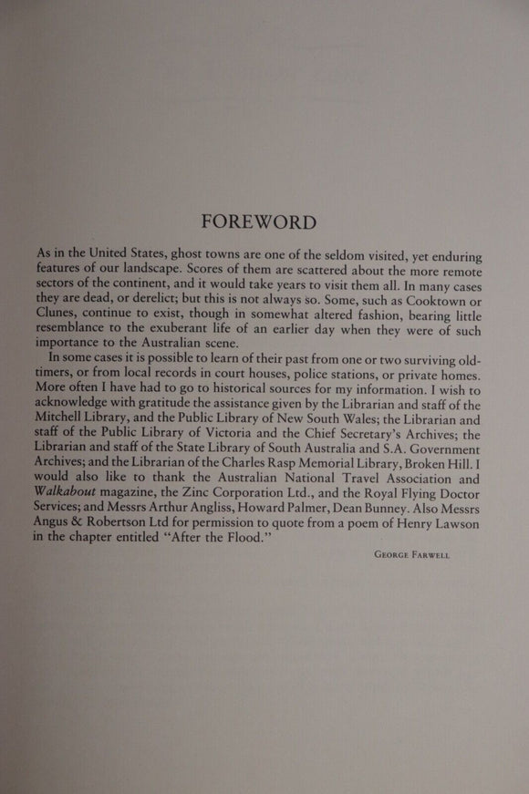 1977 Ghost Towns of Australia by George Farwell Australian History Book