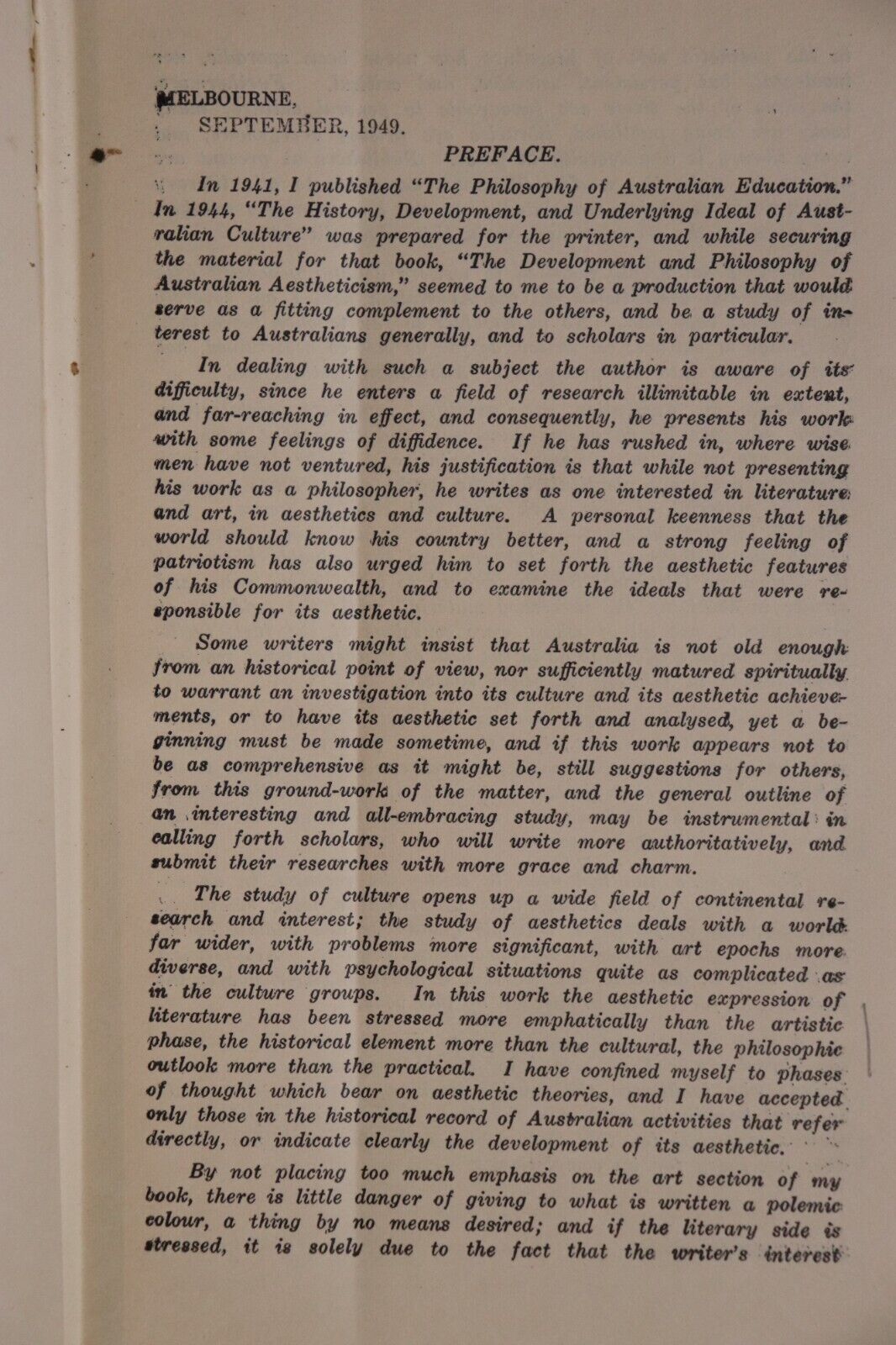 1949 Australian Aestheticism by DH Rankin Scarce 1st Edition Australian Art Book