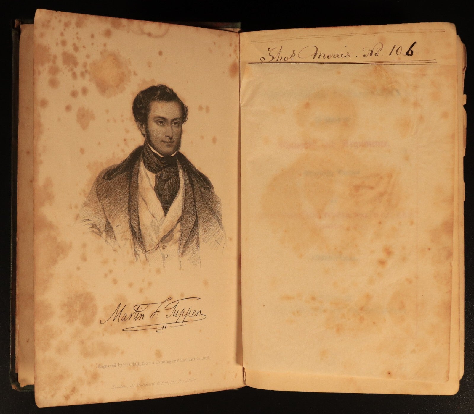1848 Proverbial Philosophy by Martin Farquhar Tupper Antique Philosophy Book