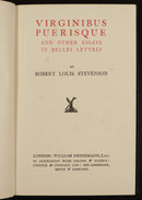 1925 Virginibus Puerisque Robert Louis Stevenson Antique Scottish Fiction Book-2