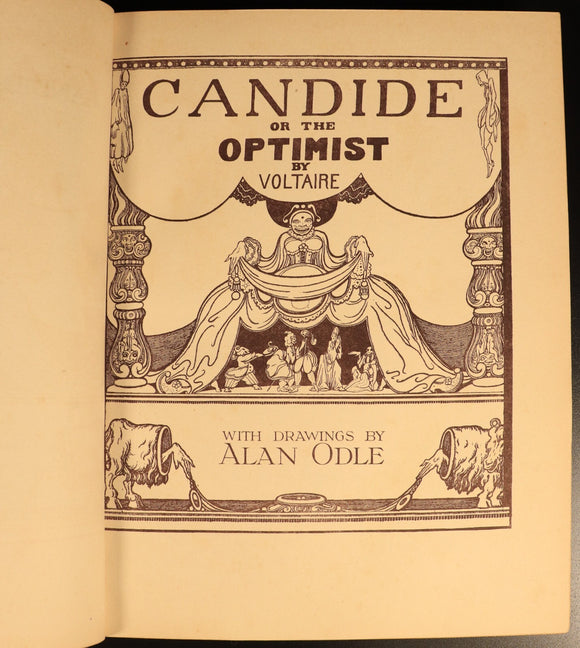Candide Or The Optimist by Voltaire c1920 Antique French Philosophy Book