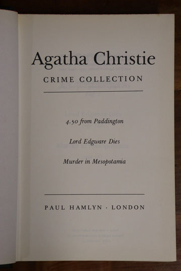 1969 Agatha Christie Crime Collection Classic British Crime Fiction Book - 0