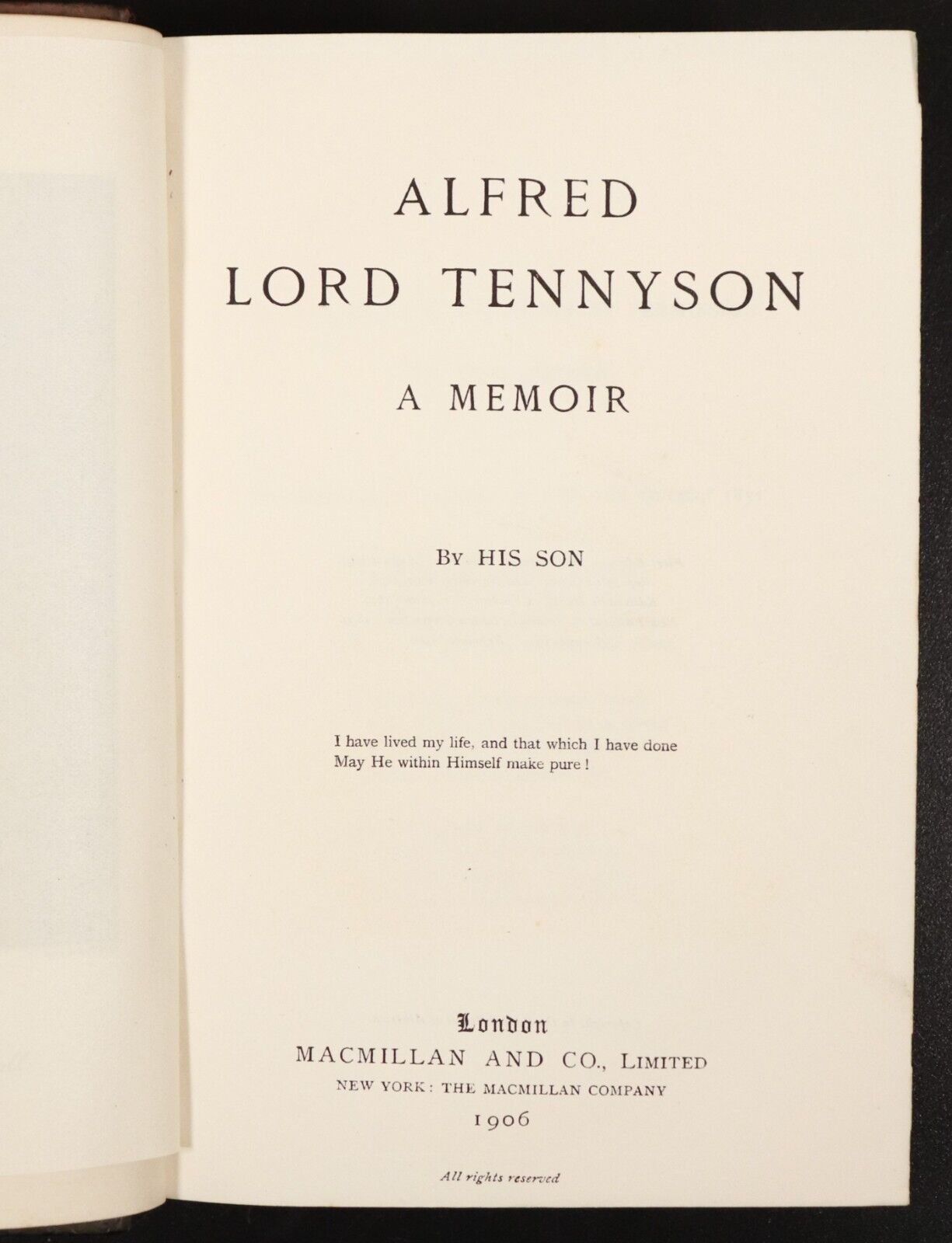 1906 Alfred Lord Tennyson A Memoir By His Son Antique Book Prize Binding Marbled