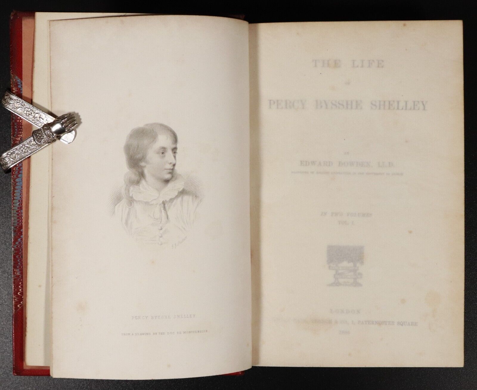 1886 2vol The Life Of Percy Bysshe Shelley by E. Dowden Antique History Book Set