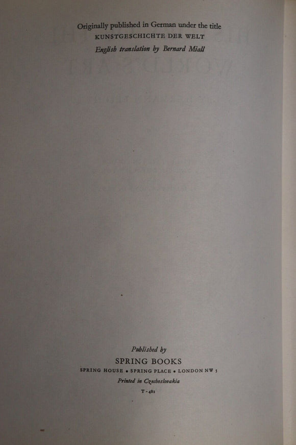 c1965 History Of The Worlds Art by H Leicht Vintage Art History Book