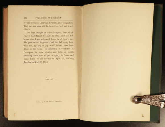 1893 Siege Of Lucknow Diary by Lady Inglis Antique British Military Book w/Map