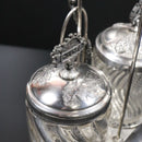 Rogers Smith & Co Victorian Antique Glass & Pewter Pickle Serving Jars c1895 USA-7