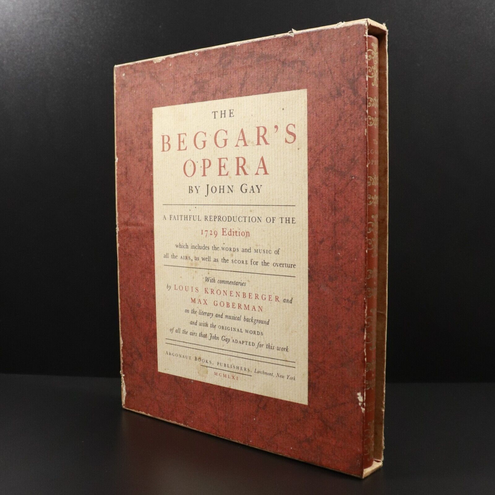 1961 The Beggars Opera by John Gay 1729 Edition Reprint Vintage Theatre Book