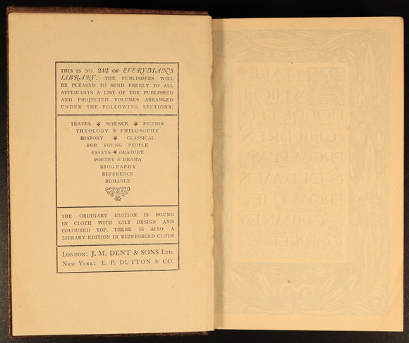 1922 David Copperfield by Charles Dickens Antique Fiction Book Everyman's