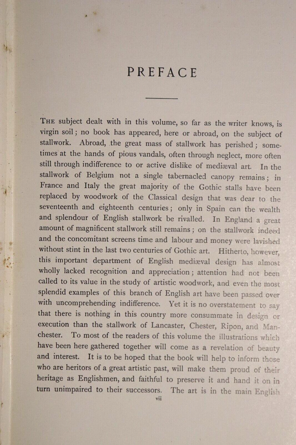 1910 Wood Carvings In English Churches Stalls Tabernacle Work Architecture Book