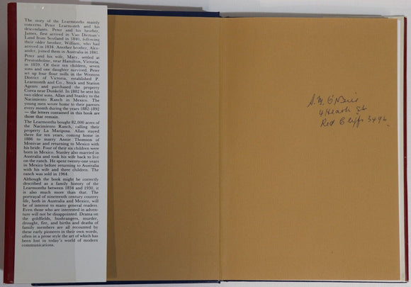 1982 Mariposa: Story Of The Learmonths Australian History Book Western Victoria