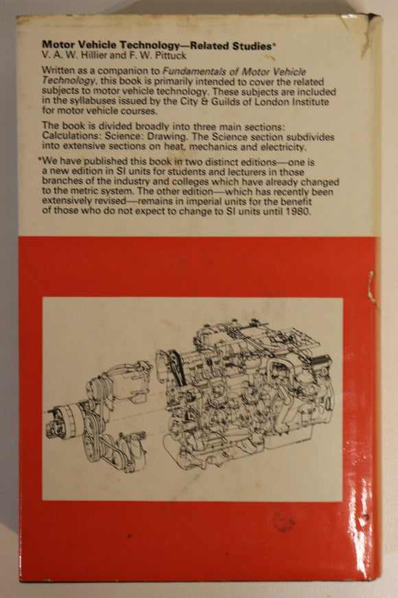 1972 Fundamentals Of Motor Vehicle Technology Vintage Automotive Reference Book