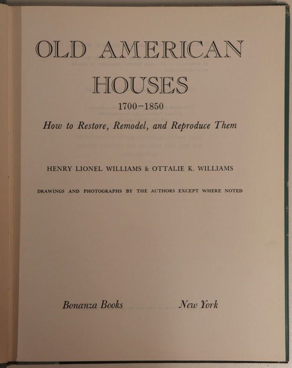 1967 Old American Houses by H&O Williams Vintage American Architecture Book