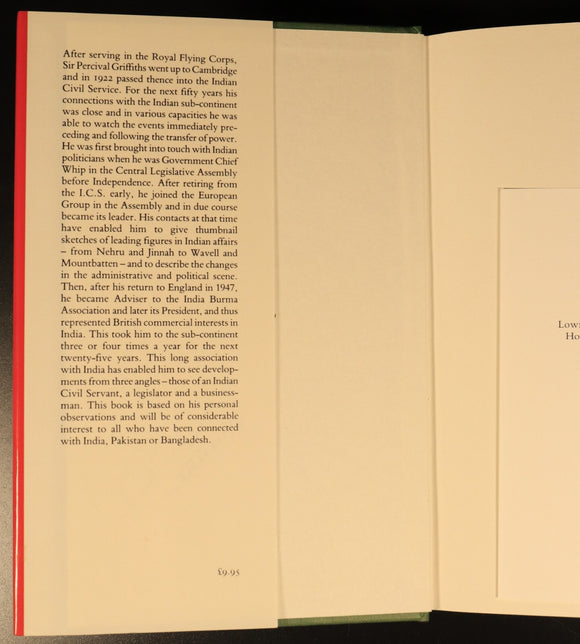 Vignettes Of India by Percival Griffiths 1985 British India History Book 1st Ed