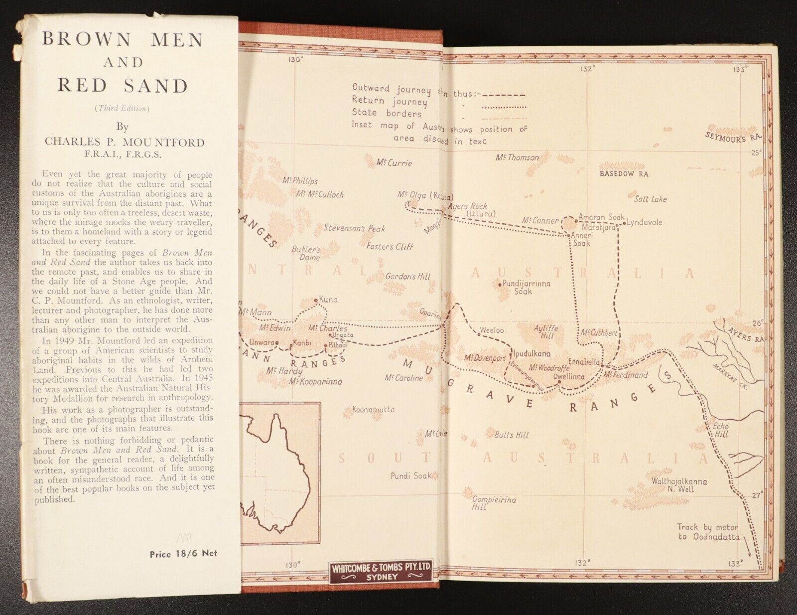 1951 Brown Men & Red Sand by C.P. Mountford Australian Indigenous History Book - 0