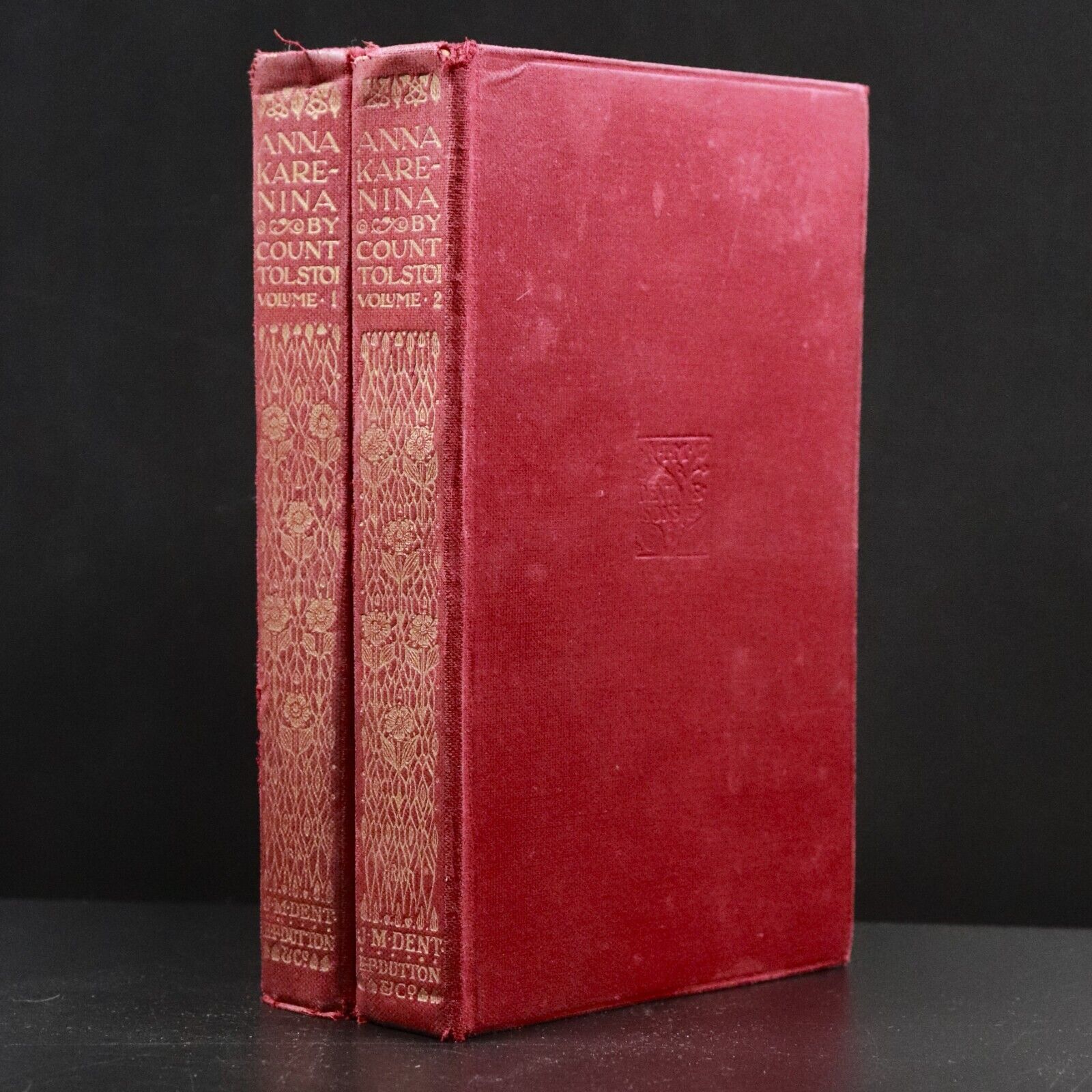 c1910 3vol Anna Karenina by Leo N. Tolstoy Antique Classic Fiction Book Set