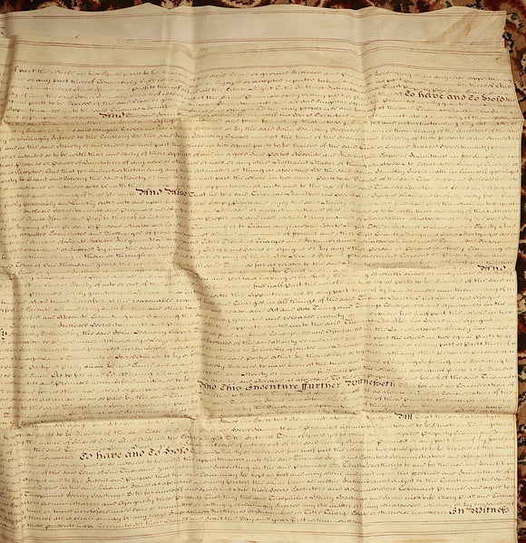 1772 Indenture Conveyance British Legal Document Manuscript Vellum Wax Sealed