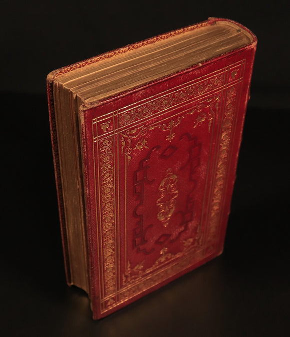 c1850 Poetical Works Of John Milton Paradise Lost Antique Poetry Book Leather