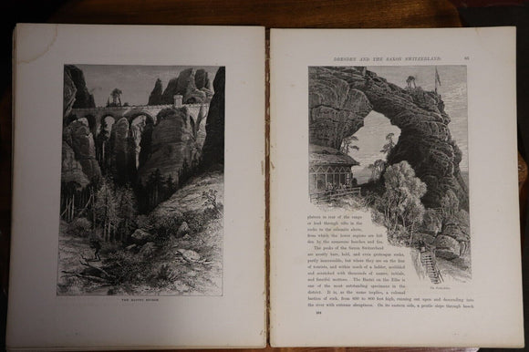 c1880 Picturesque Europe - Division 17 Rare Antiquarian Engravings Plates Book