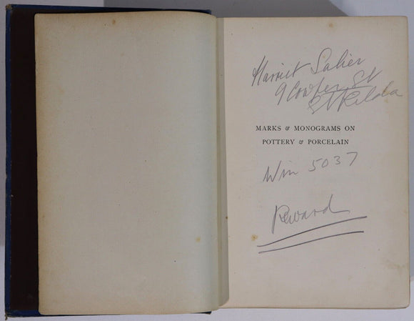 1903 Marks & Monograms On Pottery & Porcelain Antique Collectors Reference Book