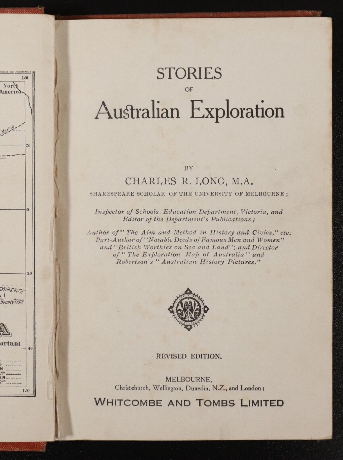 c1913 Stories Of Australian Exploration by C.R Long Australian History Book Maps