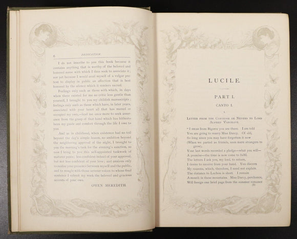 1885 Lucile by Owen Meredith Lord Lytton Antique British Fiction Literature Book
