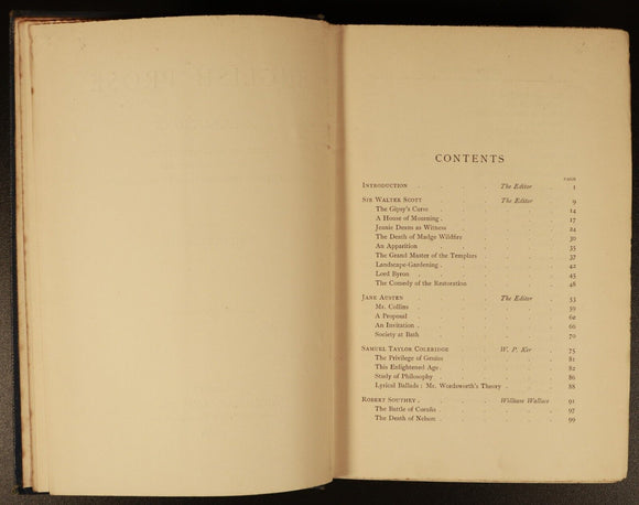 1896 English Prose Selections 19th Century Henry Craik Antique Literature Book