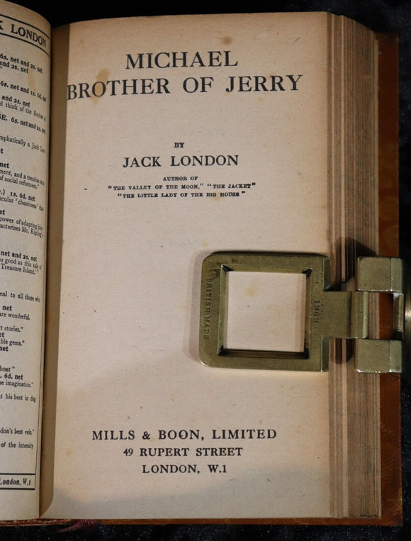 1917 Jerry Of The Islands & Michael by Jack London Antique American Fiction Book