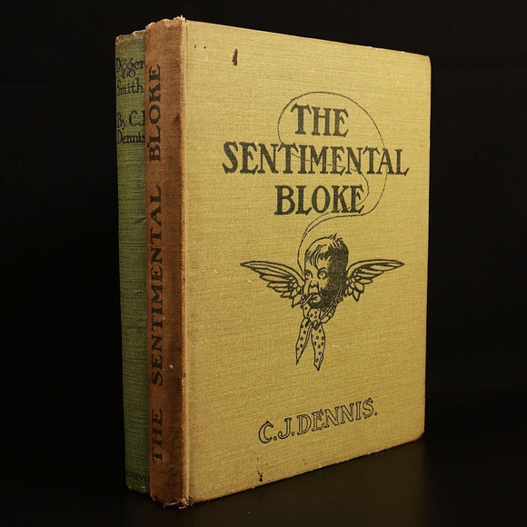 1918 Digger Smith & 1915 Sentimental Bloke CJ Dennis Antique Australian Books