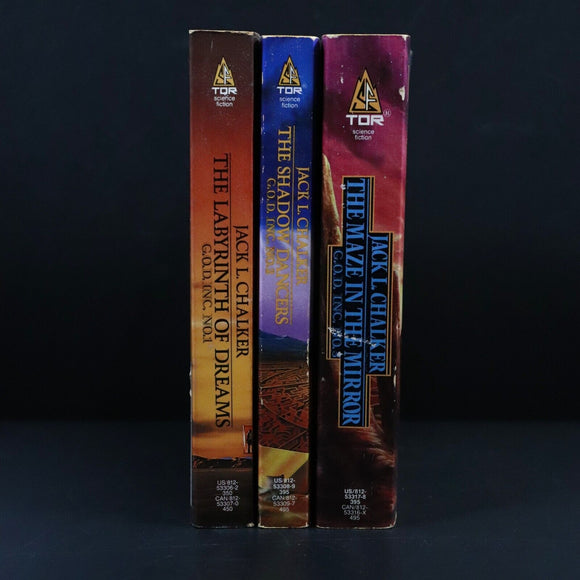 1987 3vol G.O.D. INC by JL Chalker Science Fiction Book Set 1st Editions