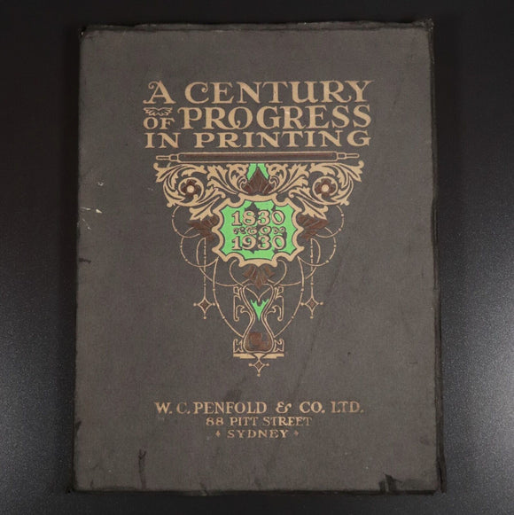 1930 A Century Of Progress In Printing Antique Australian History Book Penfold