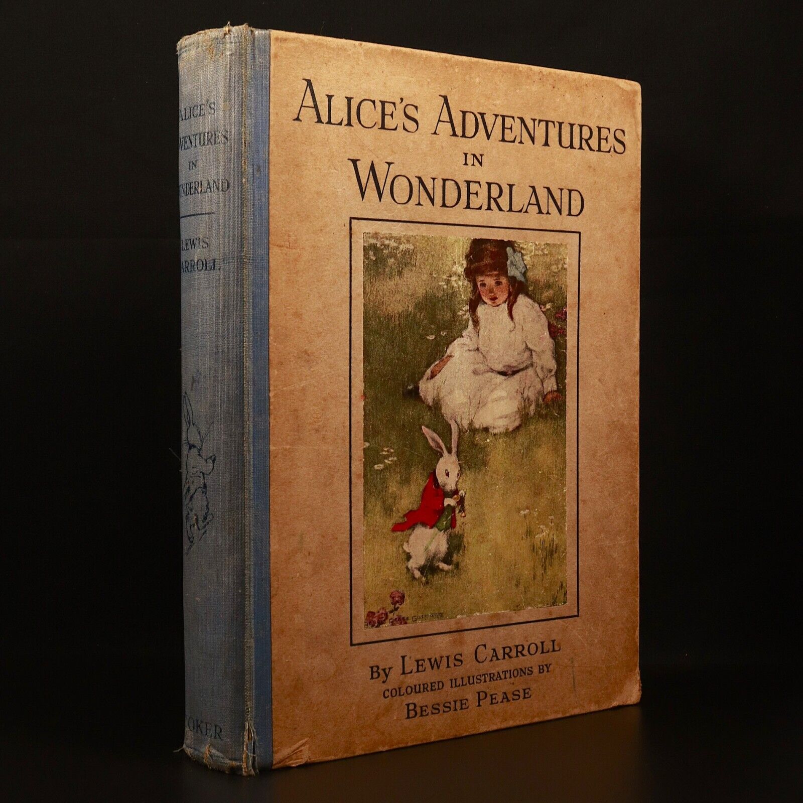 c1930 Alice's Adventures In Wonderland Antique Children's Book Bessie Pease Ed.